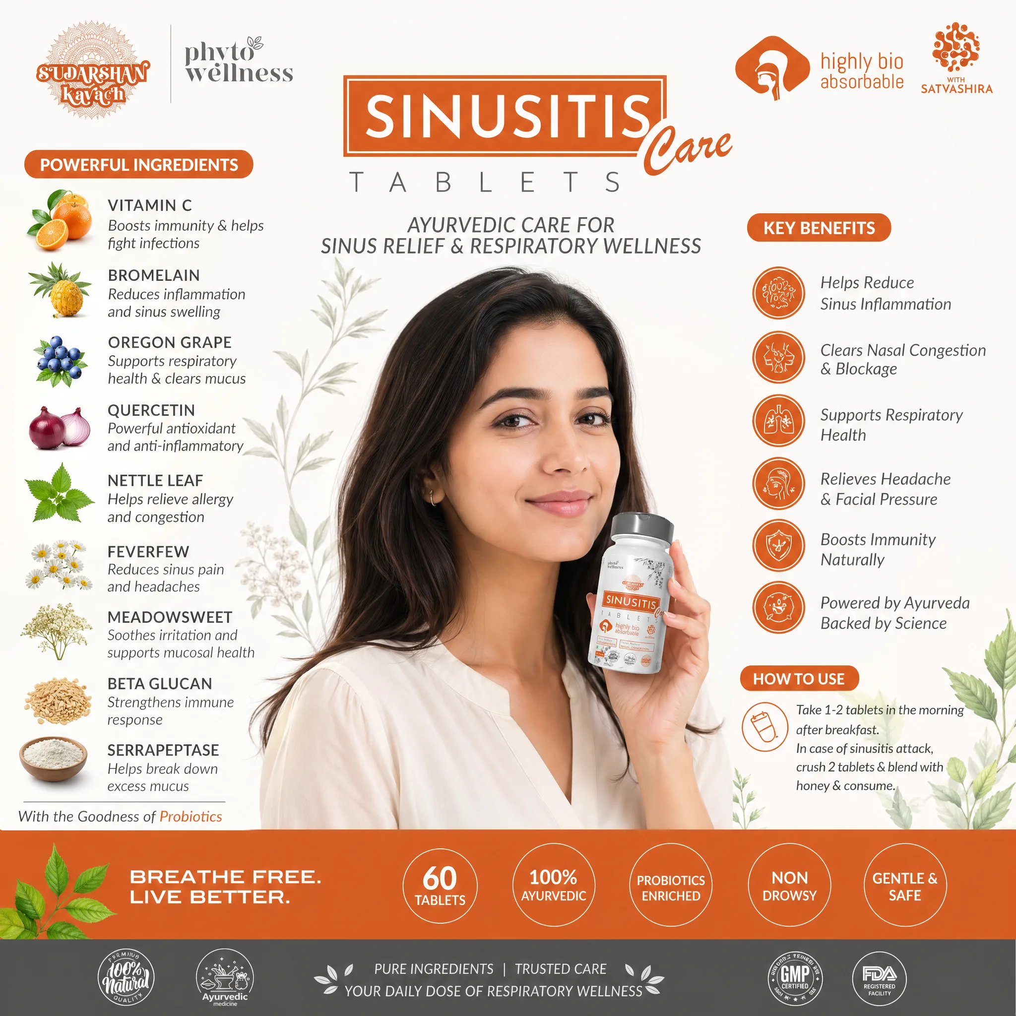 Probiotic Sinusitis Care 60 Tablets (HS00627)